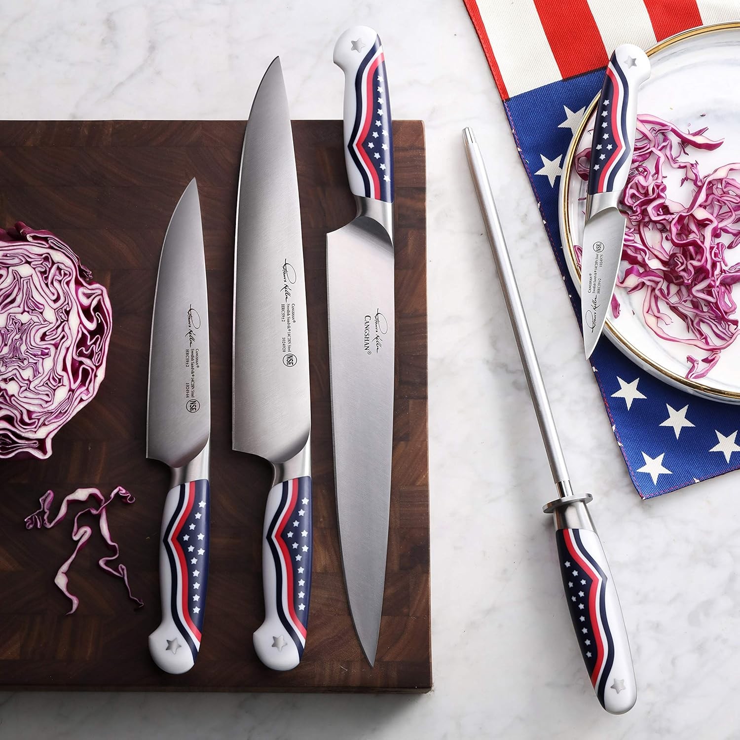 United Series 1026122 Swedish 14C28N Steel Forged 5-Piece Essential Knife Box