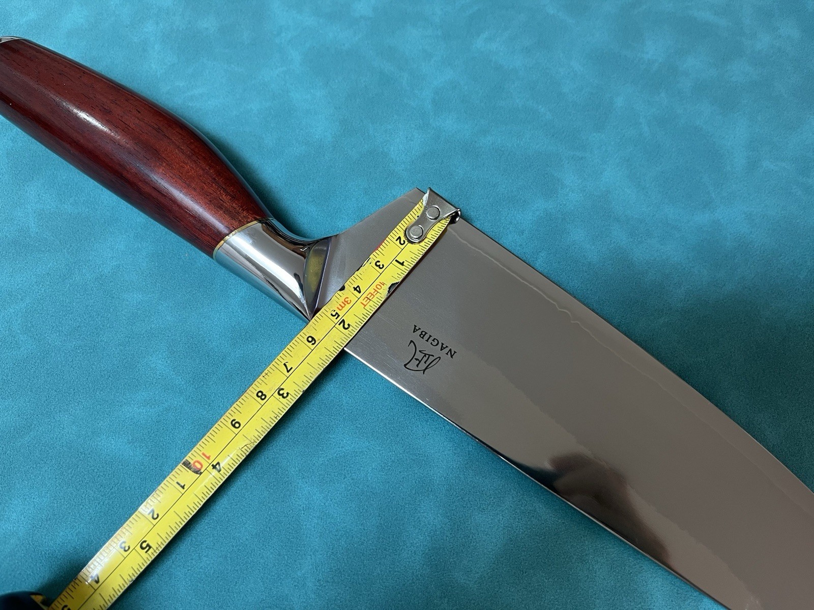 NAGIBA Kiritsuke Chef Knife 8″ 210mm 9Cr 9 Layer Stainless Steel Gyuto Rosewood