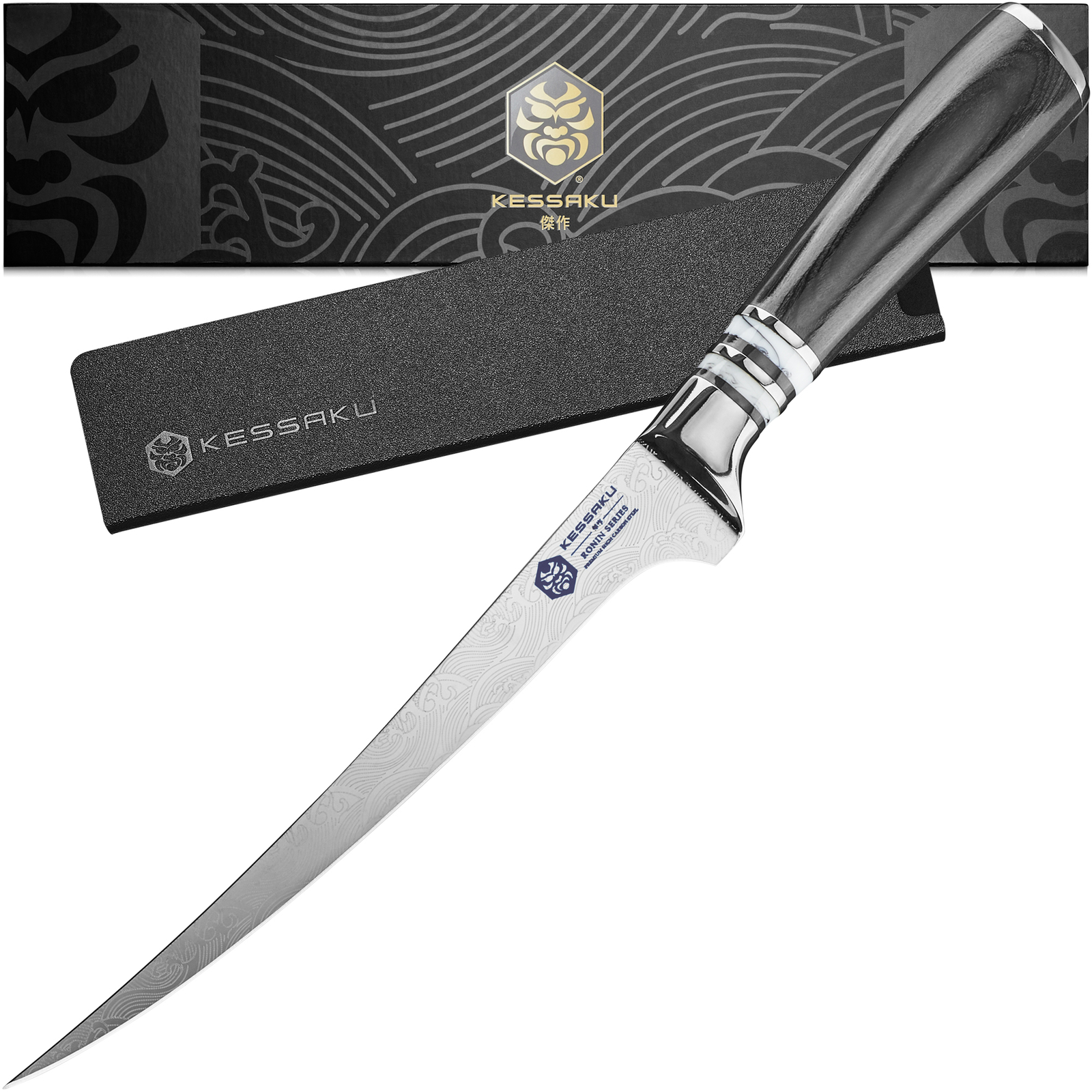 Kessaku 7″ Flexible Fillet Knife – Ronin Series – High Carbon Stainless Steel