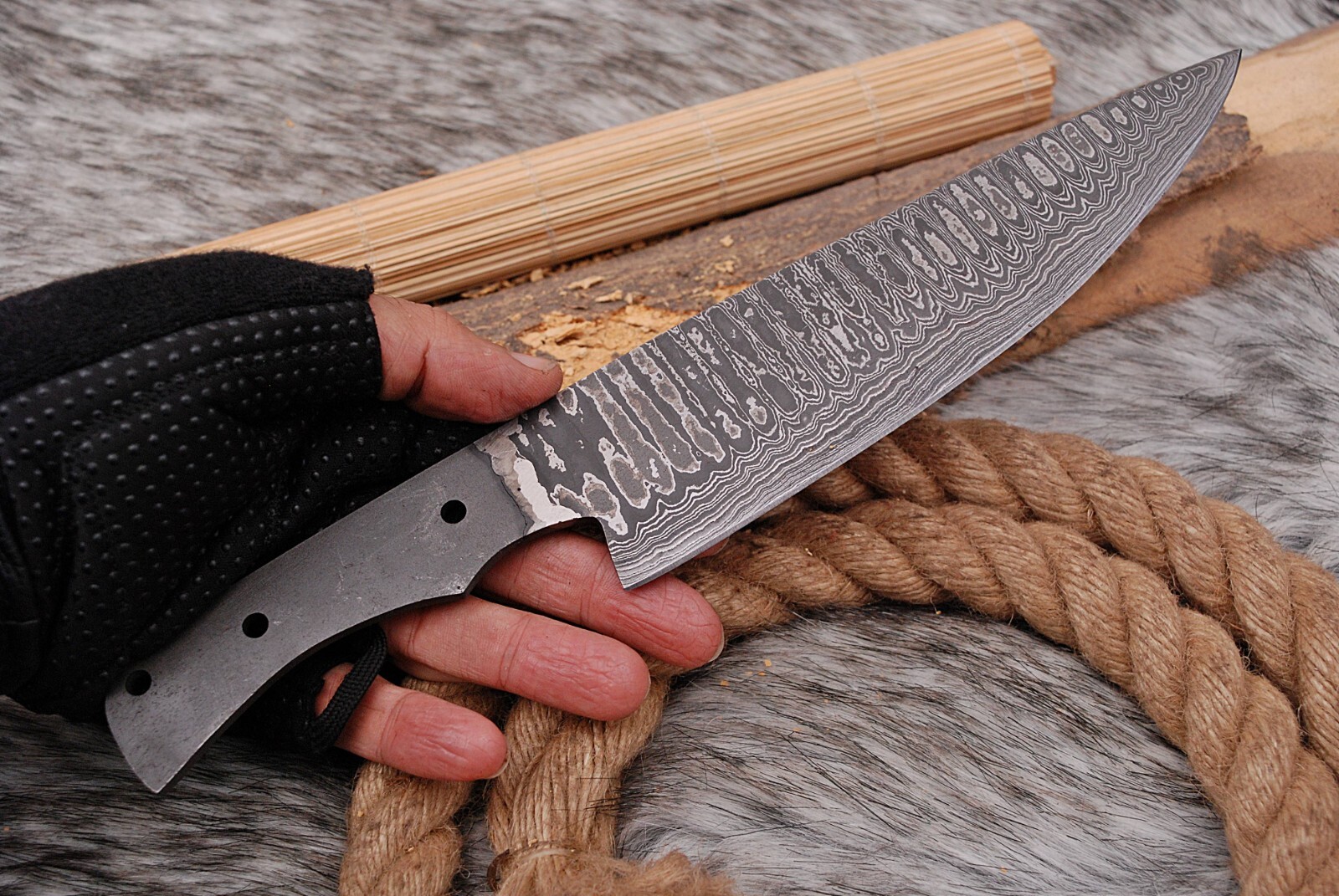 CUSTOM HANDMADE FORGED DAMASCUS STEEL CHEF KNIFE KITCHEN BONING KNIFE x-167