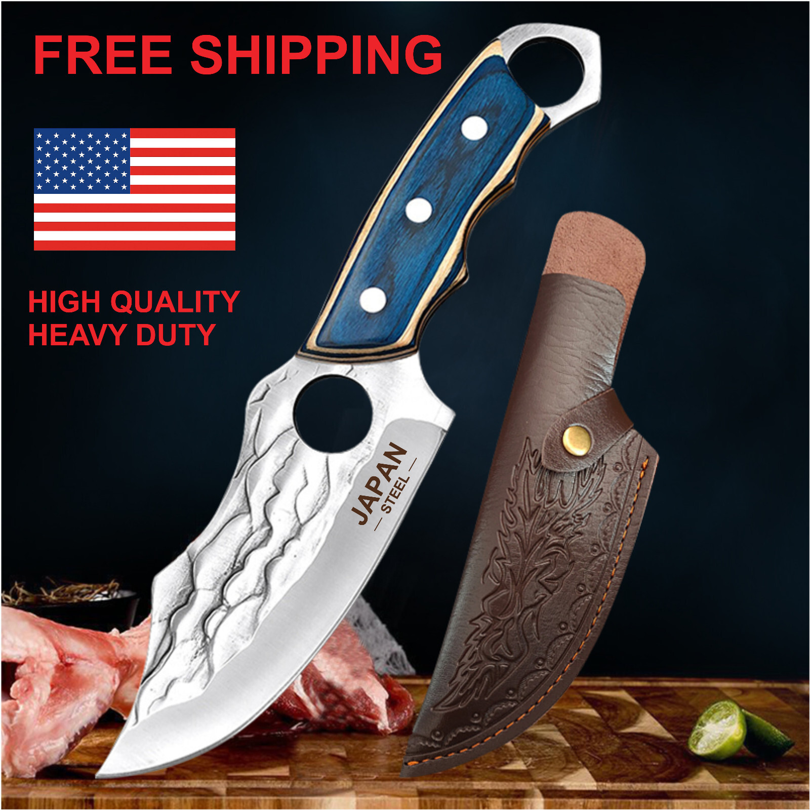 Viking knife Chef Hunting Knife Japan Kitchen Meat Cleaver Butcher Boning Knife