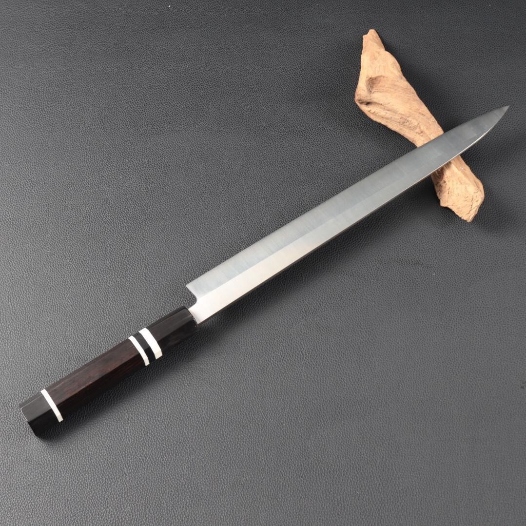 Honyaki Yanagiba 330mm Japanese Sashimi Knife for Left Handed Ebony Handle New