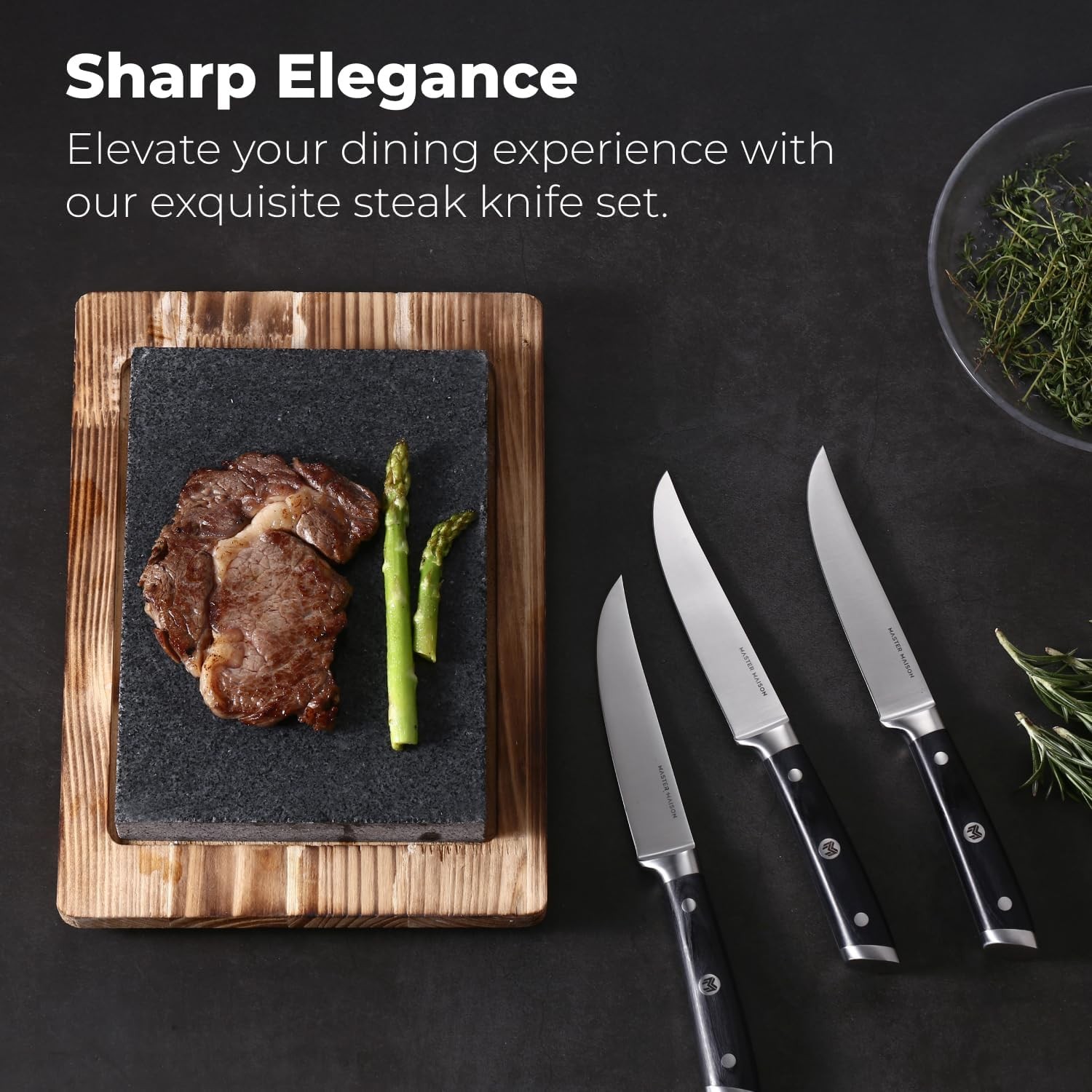4-Piece 5″ Ultra Premium Steak Knife Set | 4 German Non-Serrated Stainless Steel