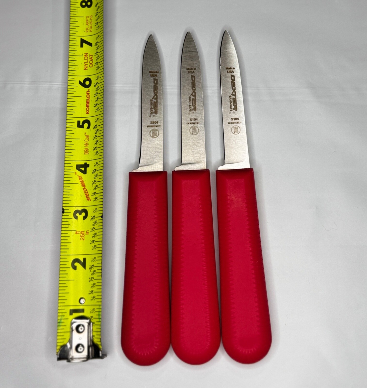 Dexter Russell Sani-Safe 3 1/4″ Cooks Style Paring Knife….Lot of 3..Red…New