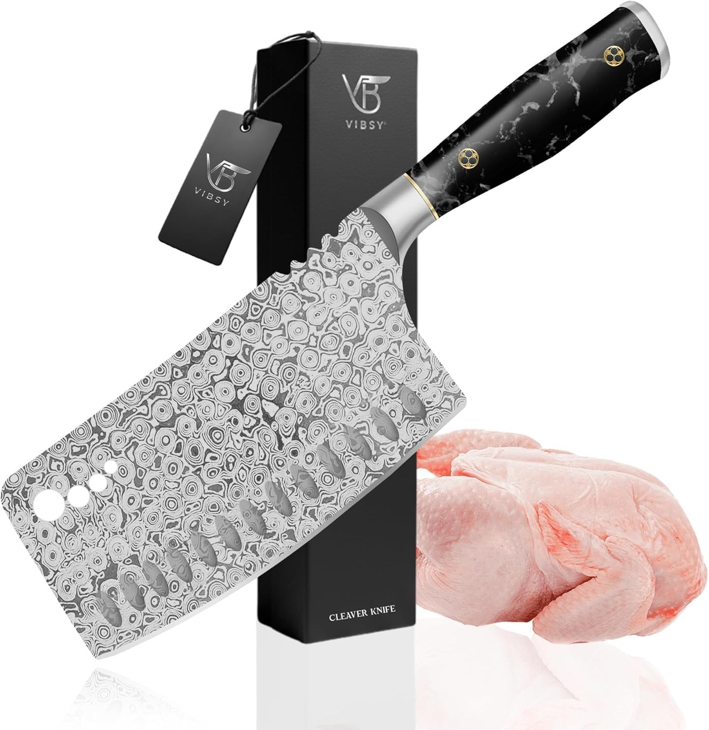 Meat Cleaver 7″ Damascus Japanese Chuka Bocho 133 Layer Steel HRC 60±2