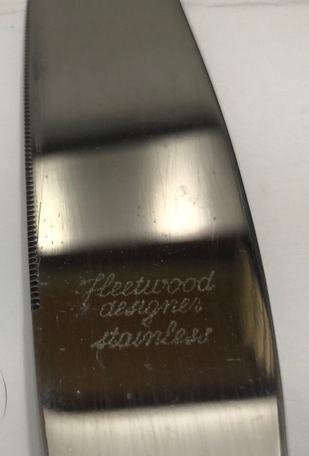 Vintage MCM Fleetwood Teak Handles 5 Pc Steak Knife & 2 Carving Knife Set