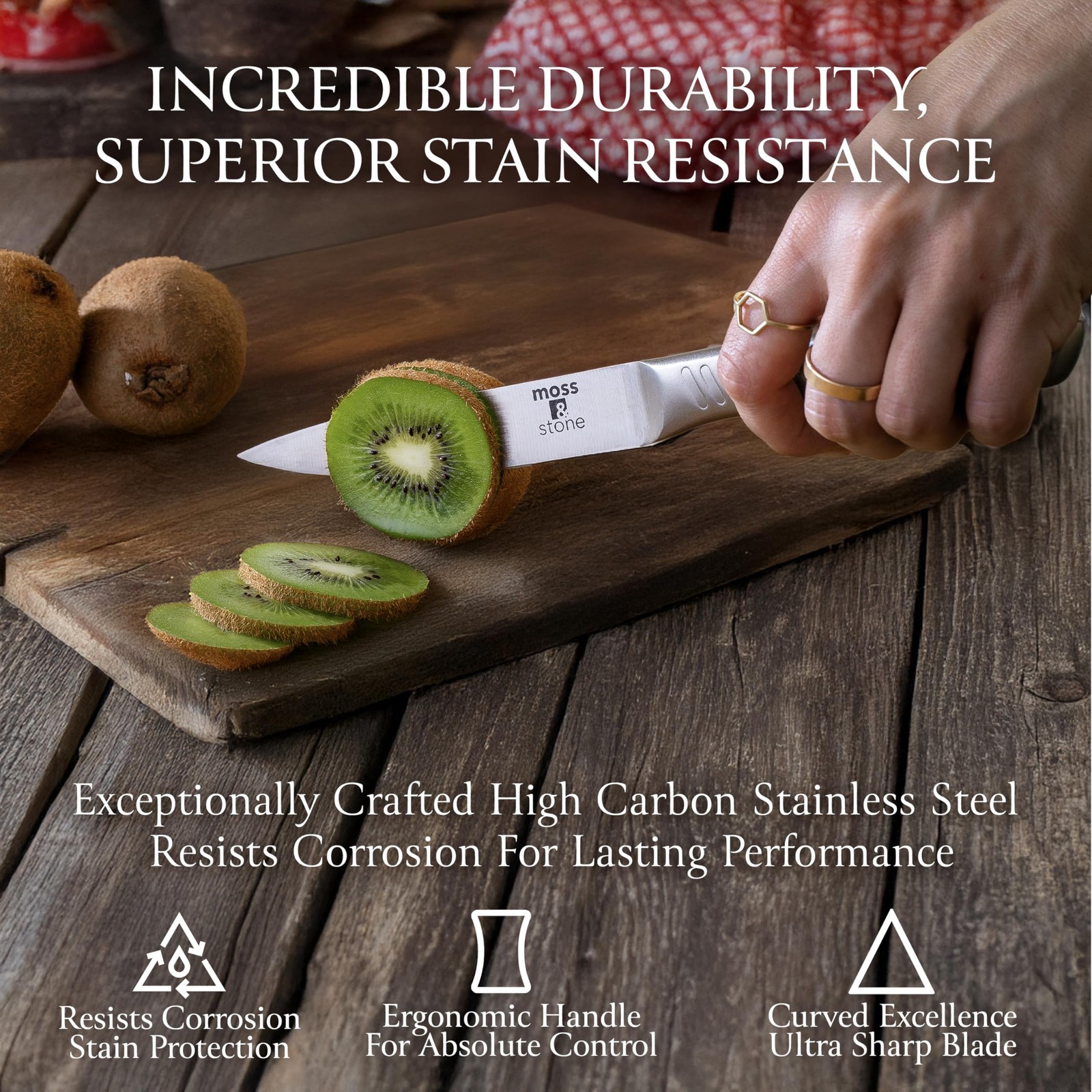 Moss & Stone Professional Kitchen Knife Chef Set, 6 Pcs Small Knife Set With …