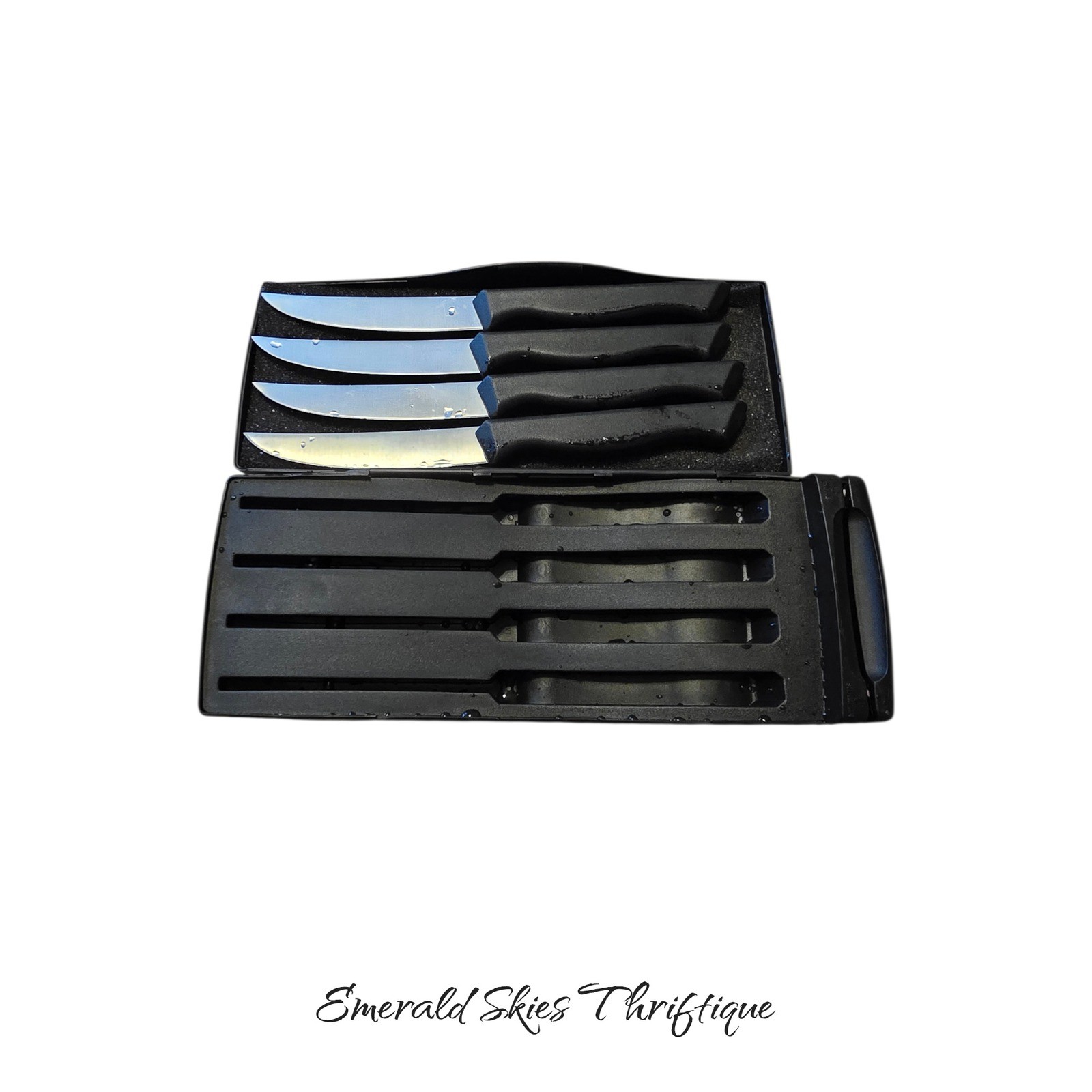 Pampered Chef Steak Knife Set with Built-In Sharpener Set Of 4 Knives free ship