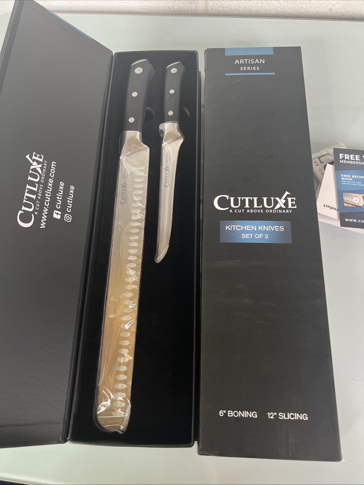 Cutluxe Carving Knife Set for BBQ & Brisket – Razor Sharp German Steel Slicing a
