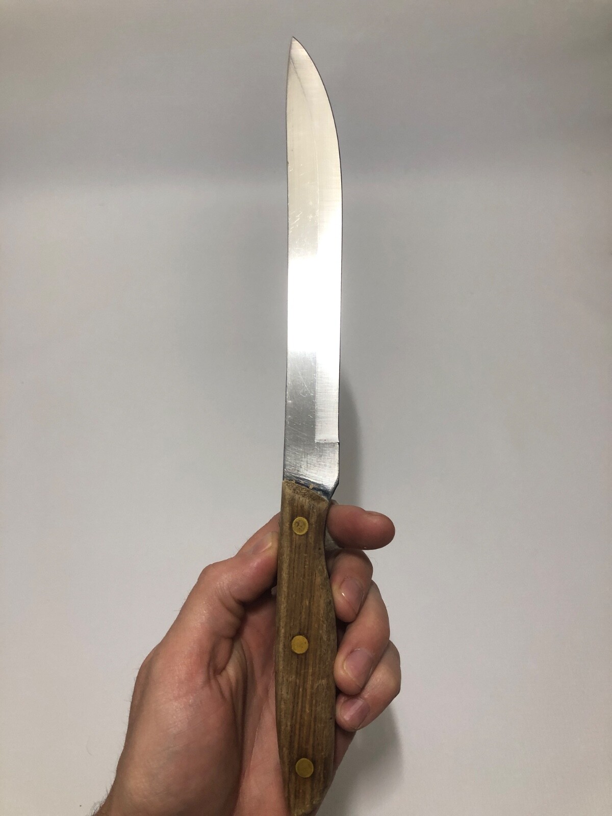 Royal Saber Kitchen Knife Stainless Steel Wooden Handle Made In Japan 13 Inches