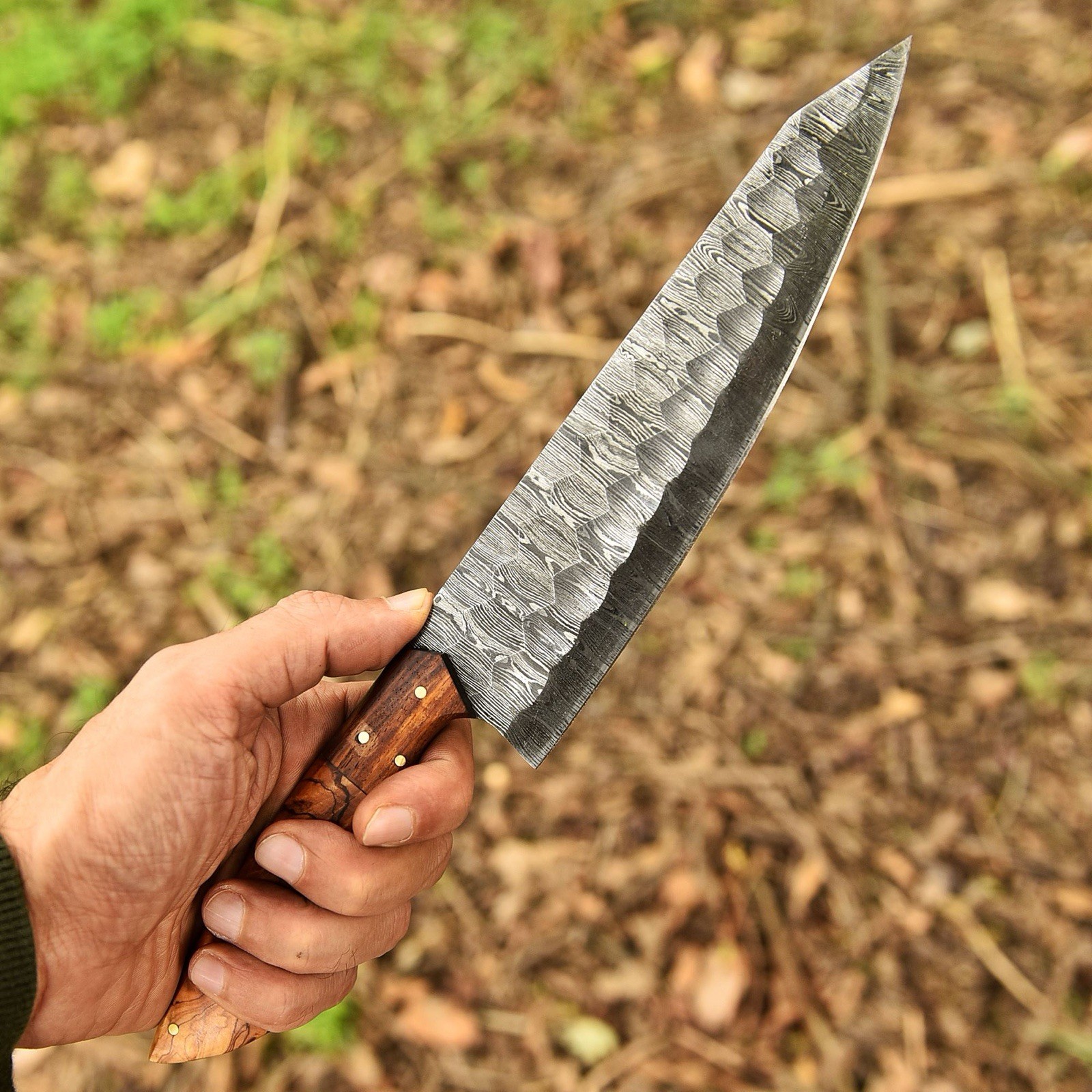 12” Handmade Damascus Fixed Blade Chef Knife Japanese Bunka Kitchen Knife