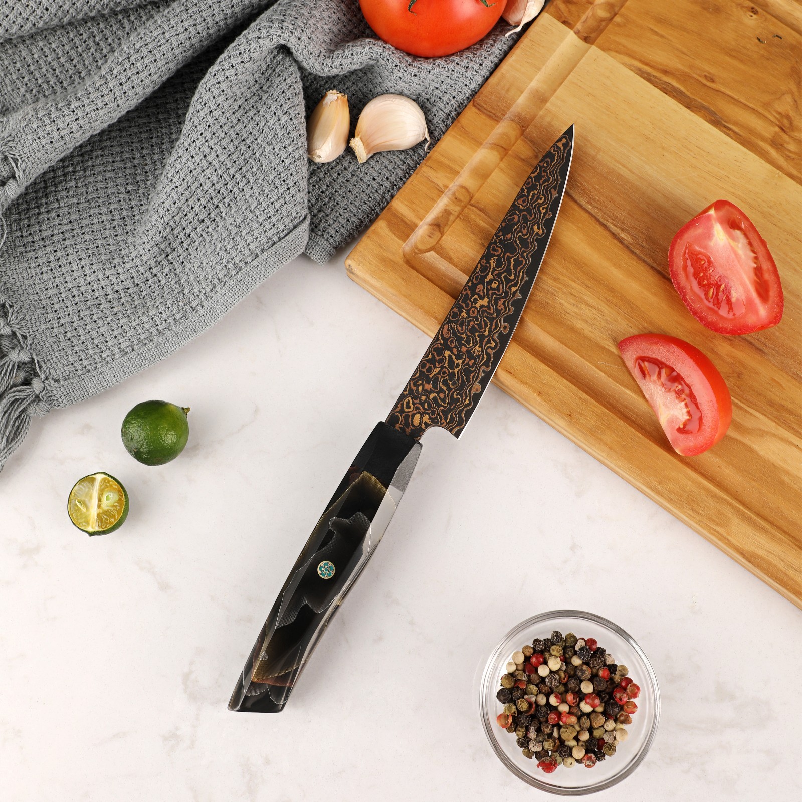 Kurogane 5″ Petty Knife – Hand-Forged Japanese Utility Knife with VG-10 Core