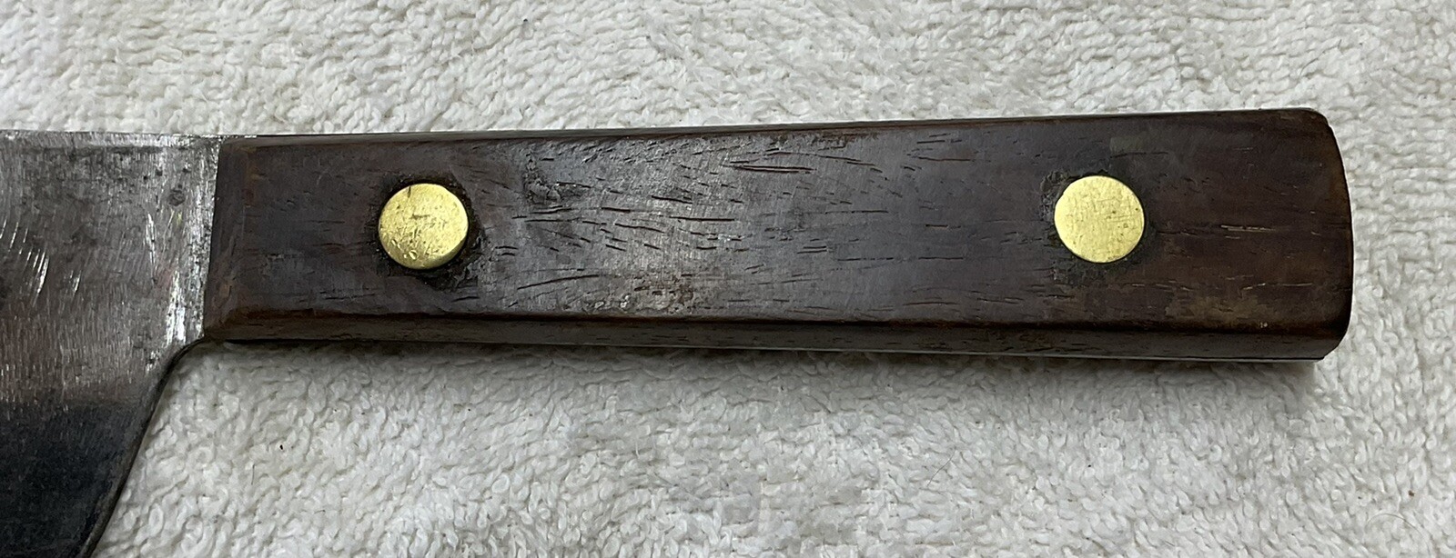 Vintage Butcher Meat Cleaver Wood Handle, 12″ Overall, 7” Blade 9.4oz UNBRANDED