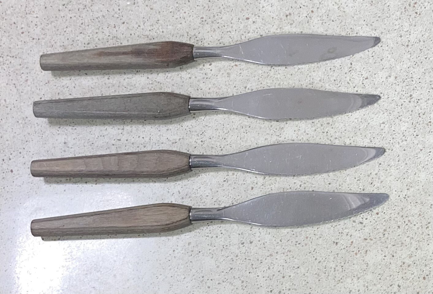 Fleetwood Designer Stainless Steel Teak Handle Steak Knives – Set of 4