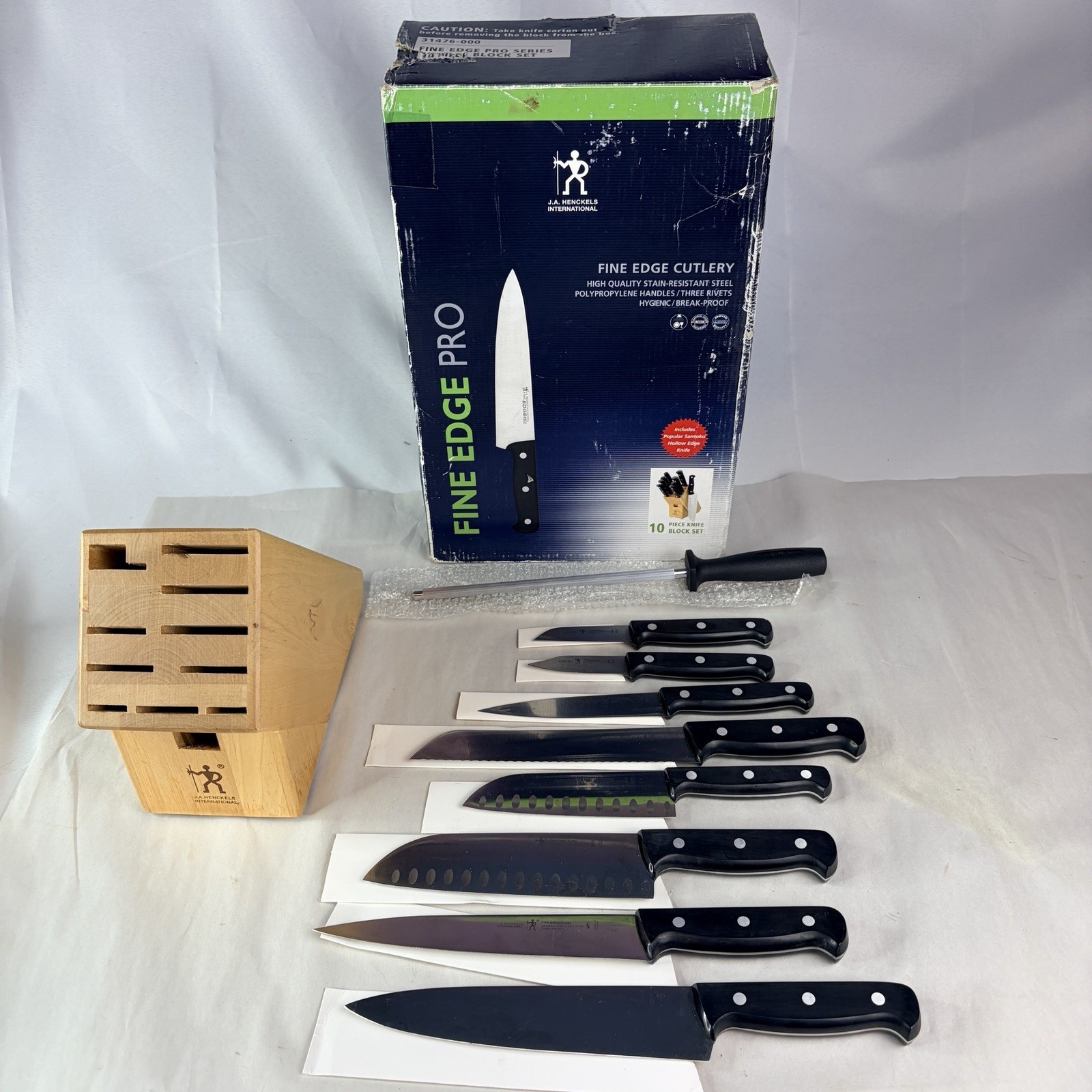 J.A. Henckels International 10 Piece Block Set Fine Edge Pro Open Box