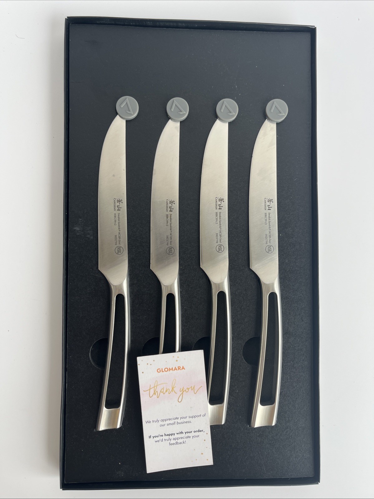 Cangshan TN1 Series Swedish 14C28N Steel Forged 4-Piece Steak Knife Set