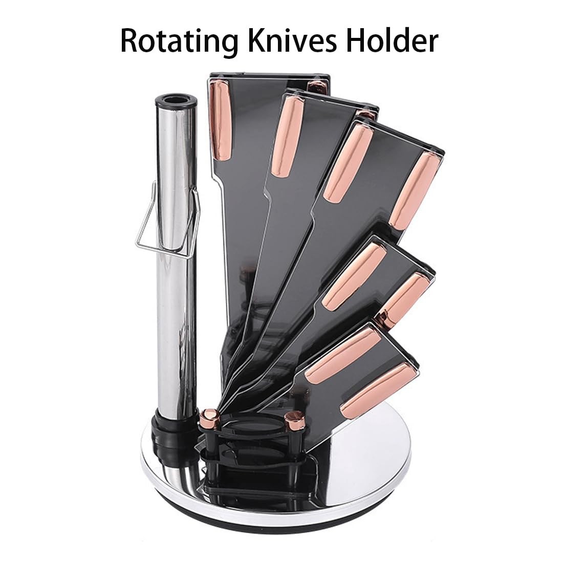 Kitchen Knife Set, 9Pcs Stainless Steel Non Stick Knife Block Set, Sharp Cutl…