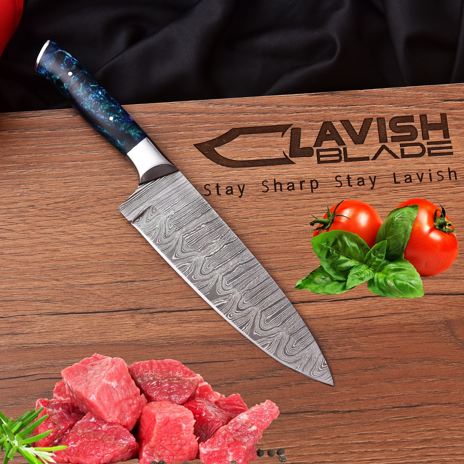 CUSTOM HANDMADE FORGED DAMASCUS STEEL CHEF KNIFE KITCHEN KNIFE WITH GIFT BOX