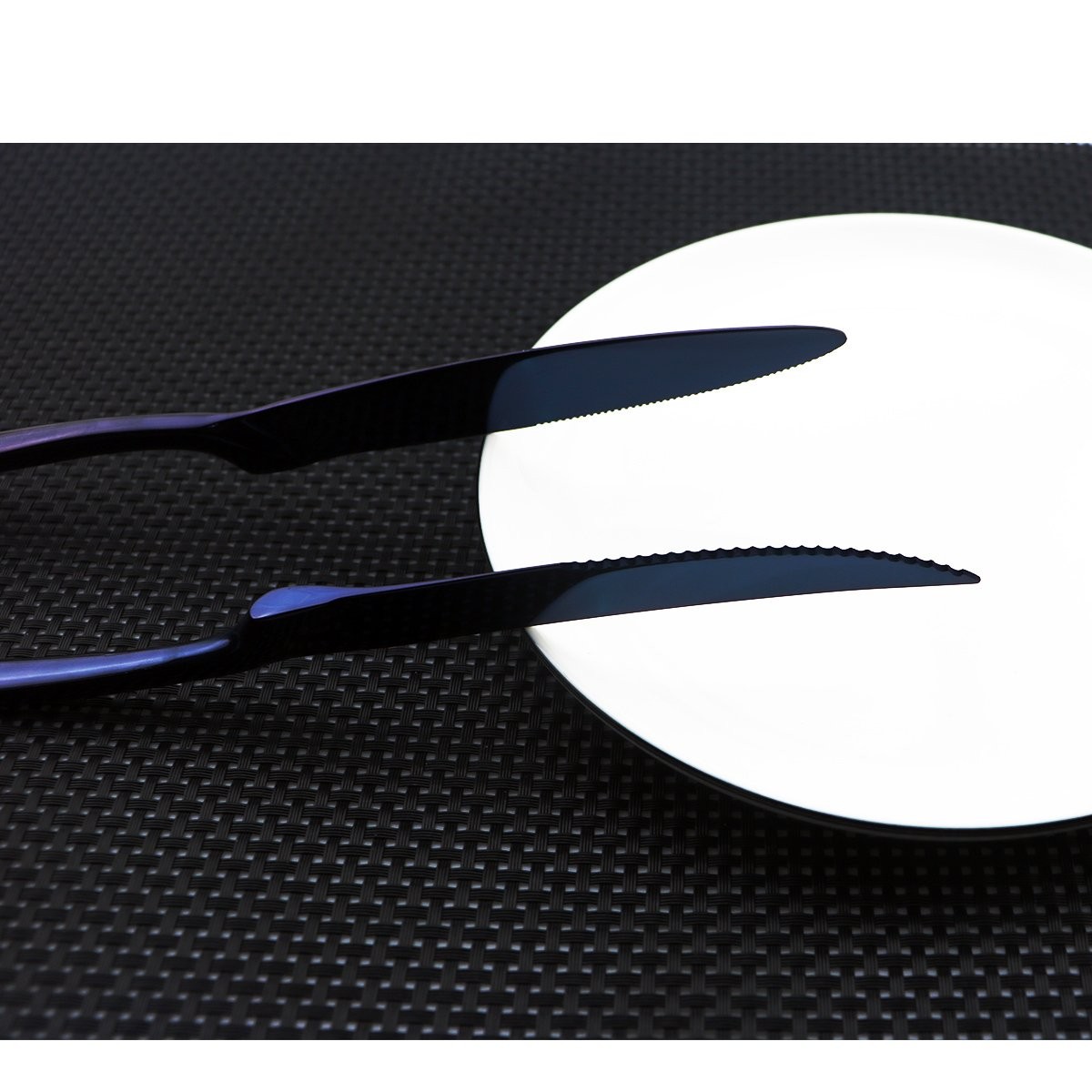 Flatware Set 18/10 Stainless Steel Mirror Polished Blue Cutlery – Silverware …