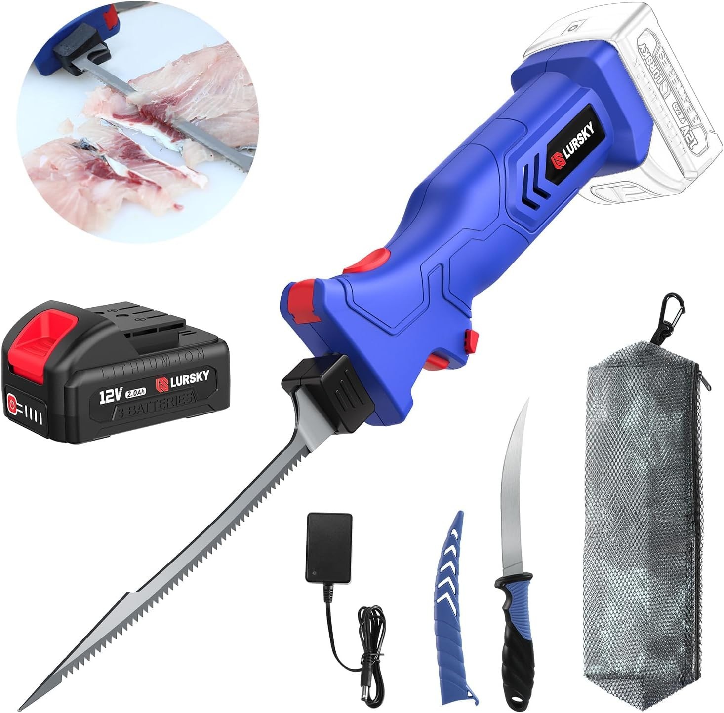 Fillet Knife Cordless Rechargeable for Fishing, with Stainless Steel Blades, …
