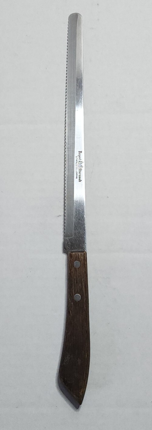 REGENT SHERWOOD SLICING FORK & KNIFE SET WITH HANGING MAGNETIC WOOD TRAY JAPAN