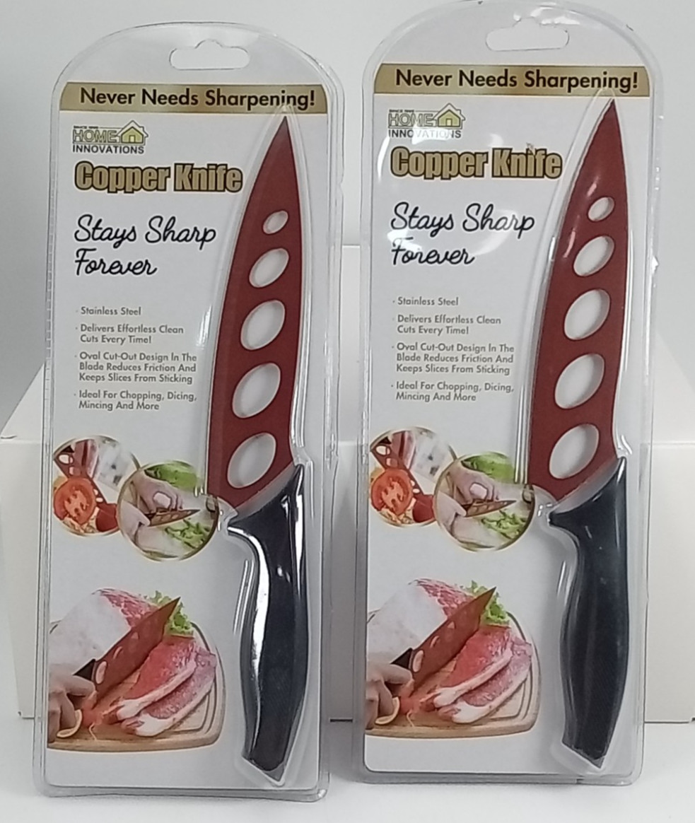 2 10″ Copper Kitchen Knife AS SEEN ON TV Stays Sharp Forever Stainless Steel