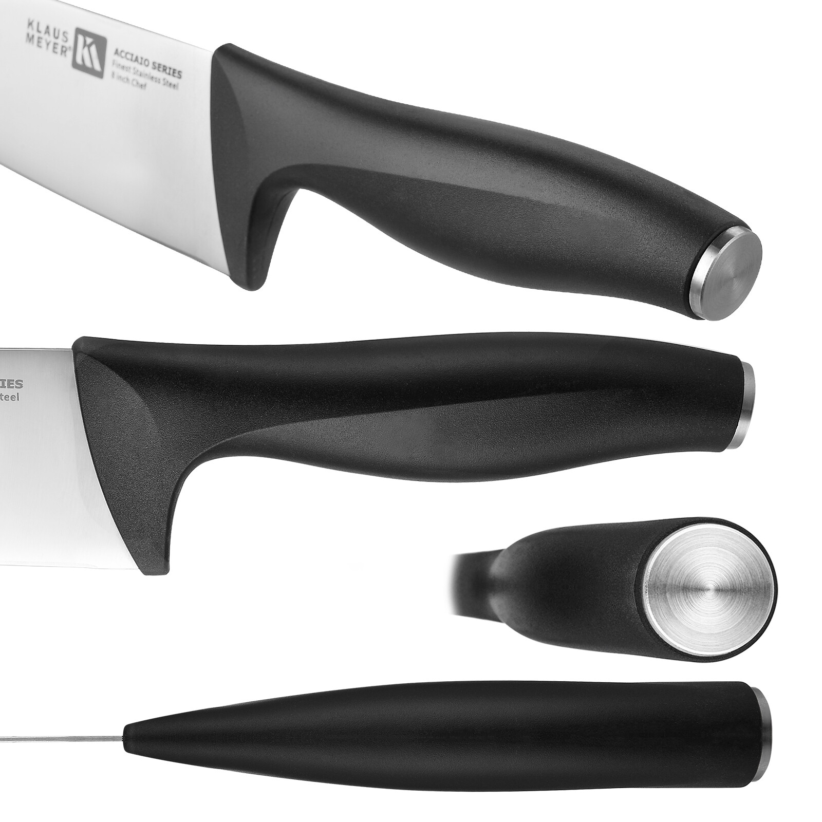 Klaus Meyer Acciaio Finest Stainless Steel 11 Piece Kitchen Knife Block Set