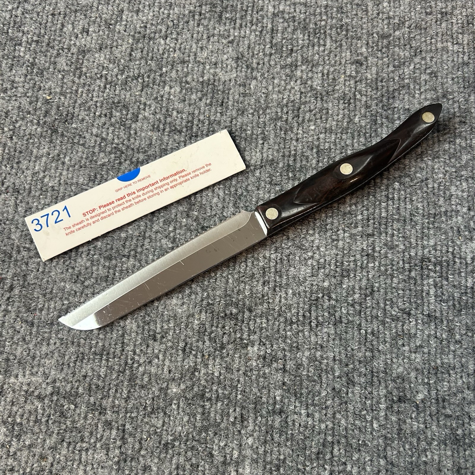 Cutco 3721 KQ Serrated Knife Santoku Trimmer Dark Brown Handle