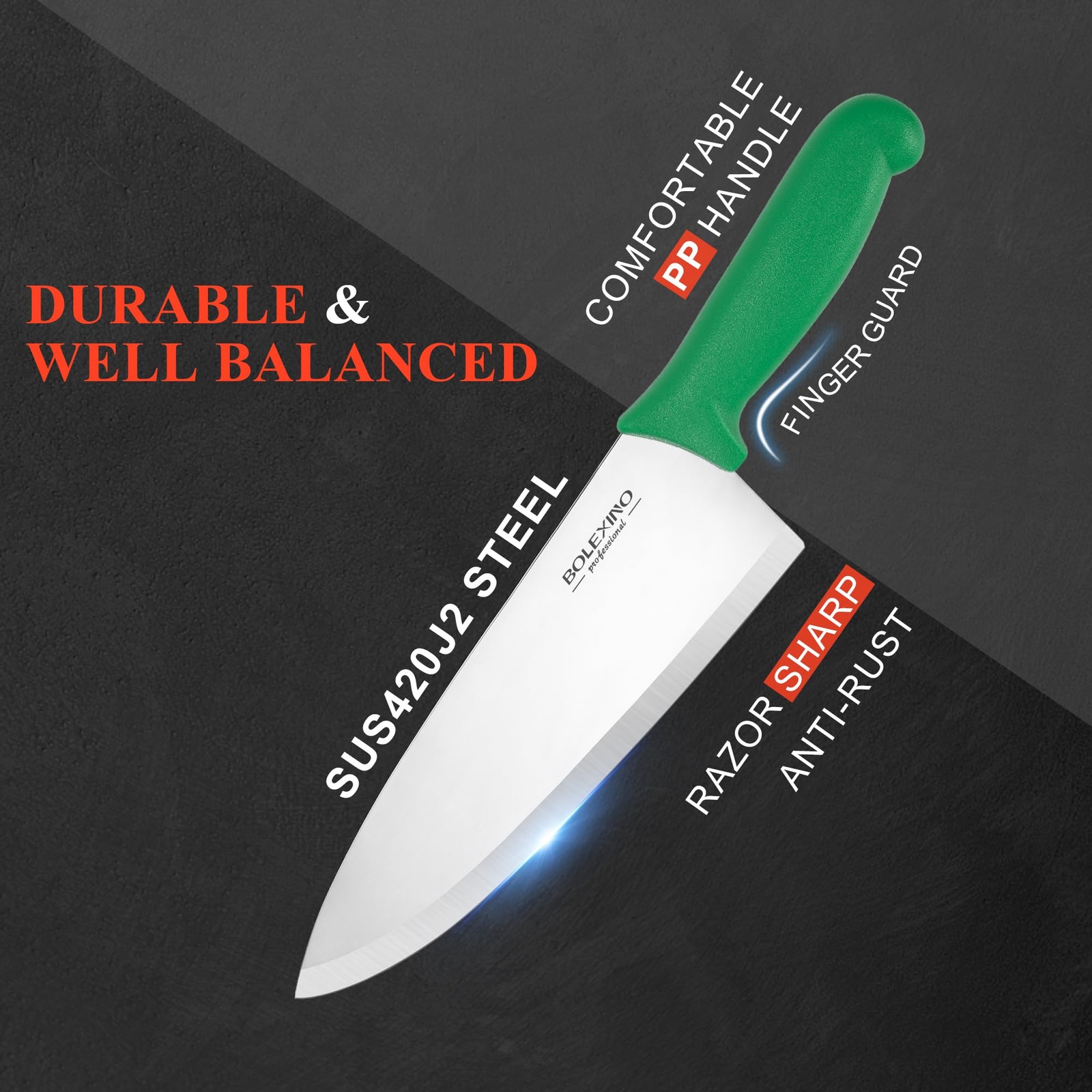 8 inch Japanese High Carbon Stainless Steel Chef Knife Set, Professional Extr…