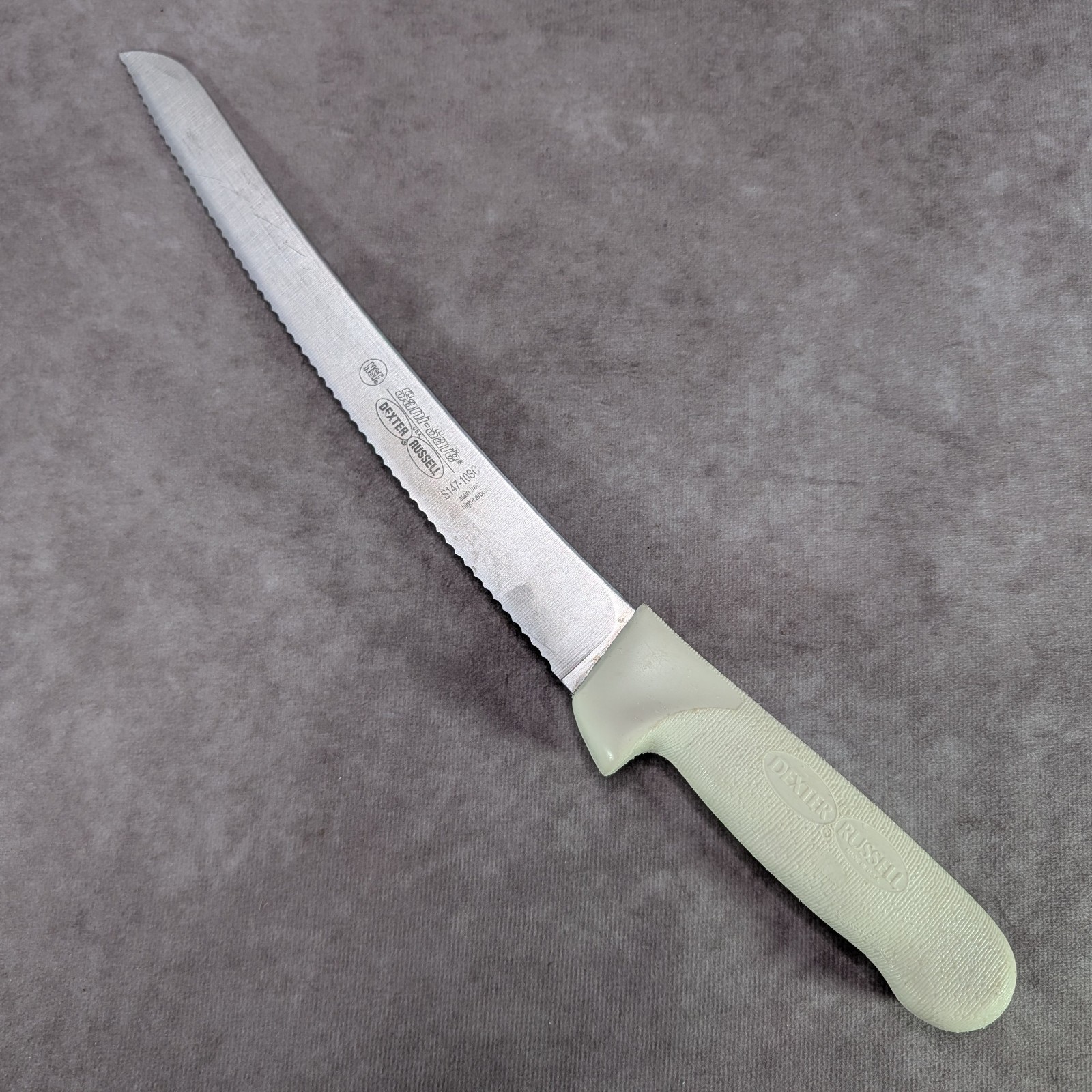 Dexter Russell Sani-Safe S147-10SC 10″ Scalloped Bread Knife Slicer White USA
