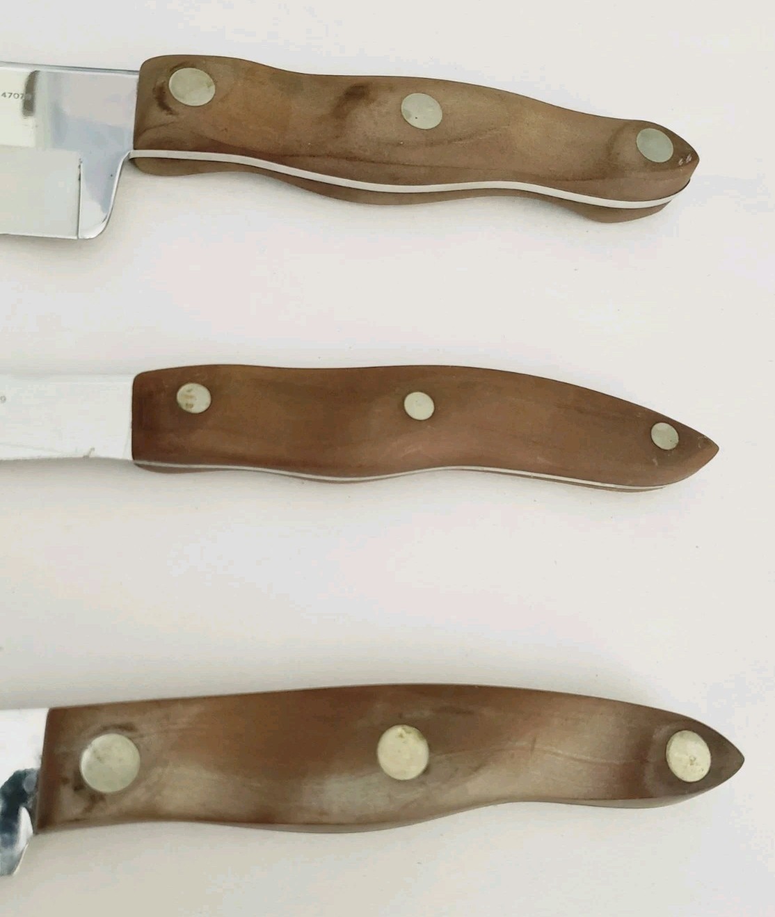 Cutco Lot of 3 Knives No 22 23 25 Butcher Carving Knife USA Made Brown Handles