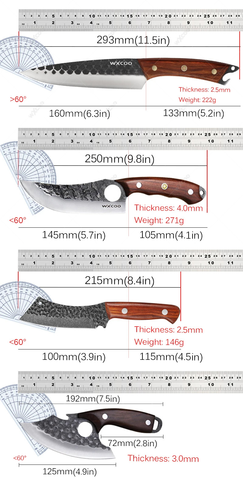 Kitchen Knife Utility Cleaver Chef Stainless Steel Knives Forged Boning Knife