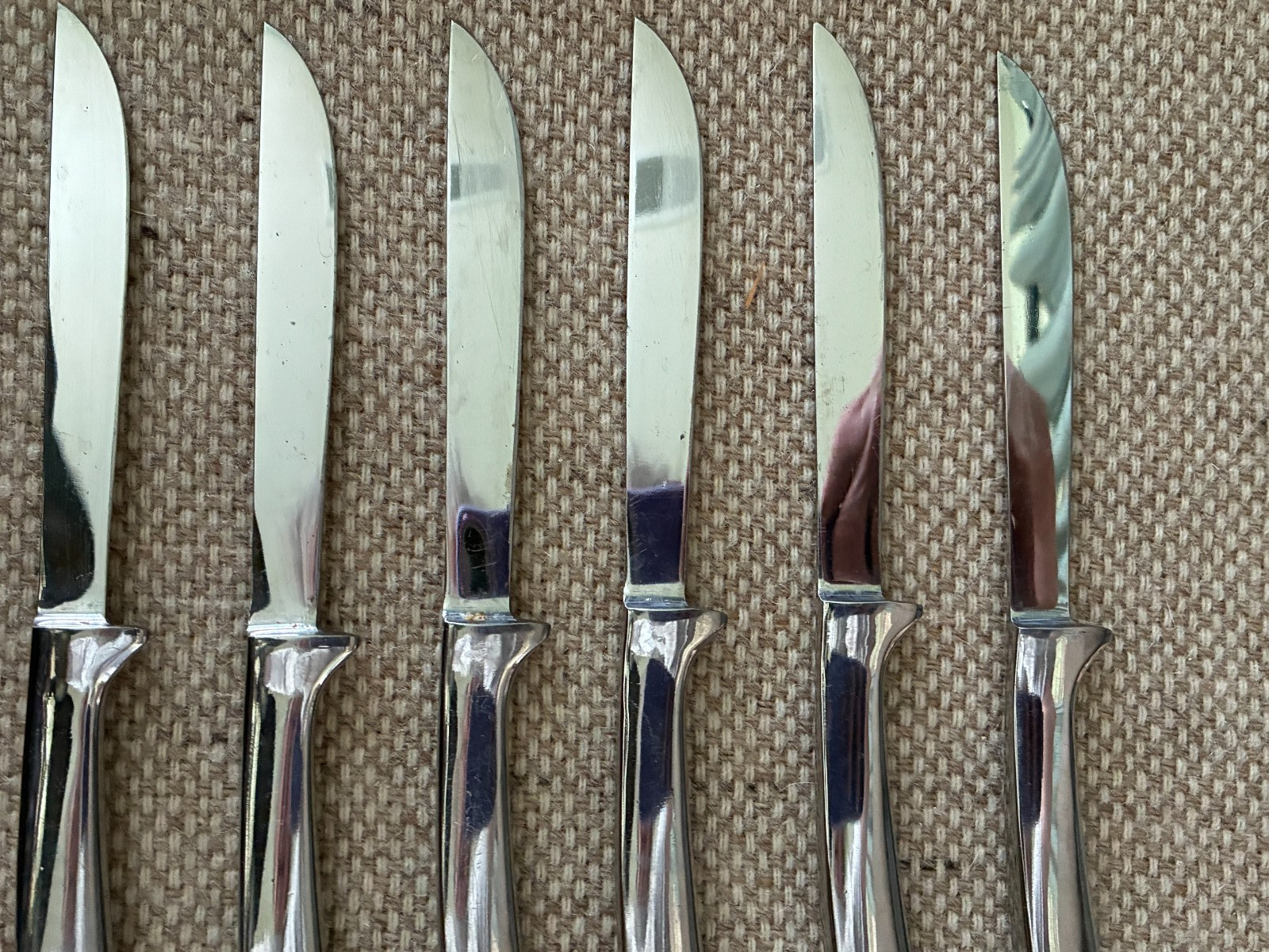 Vintage GRIFFON Italian Polished Stainless Steel Steak Knife Set – 6 Knives