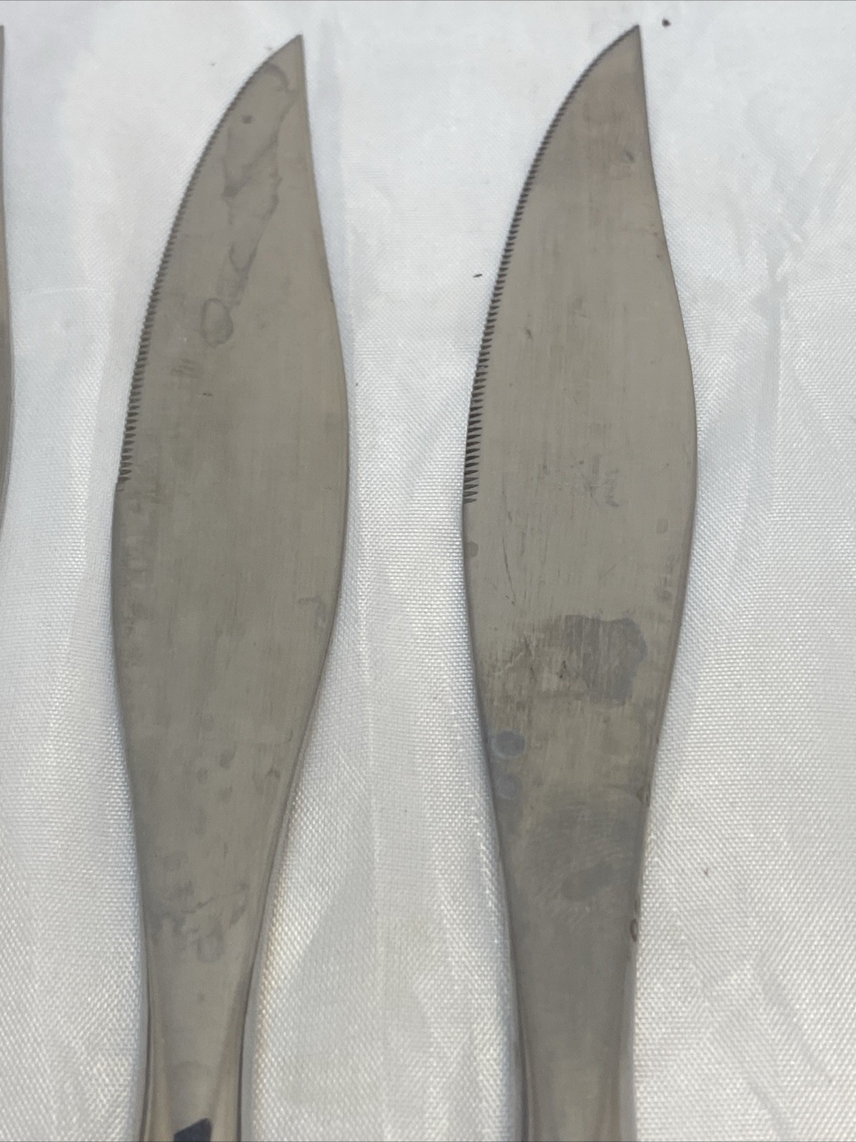 MCM Steak Knives Fleetwood Danish Style Stainless Steel Teak Wood Handle Set 4