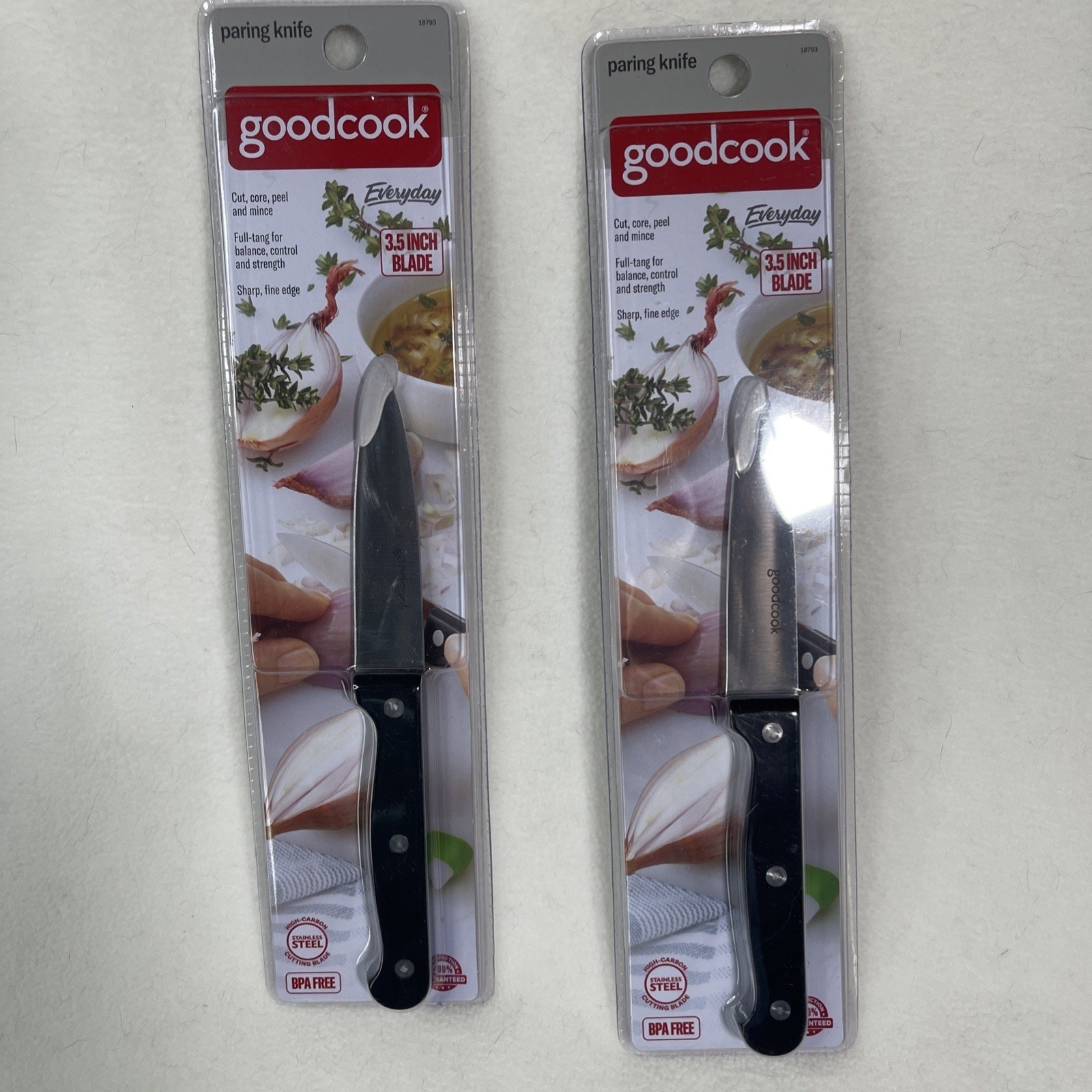 Lot of 2 Paring Knifes GoodCook 3.5-Inch Stainless Steel 3.5″ BPA Free