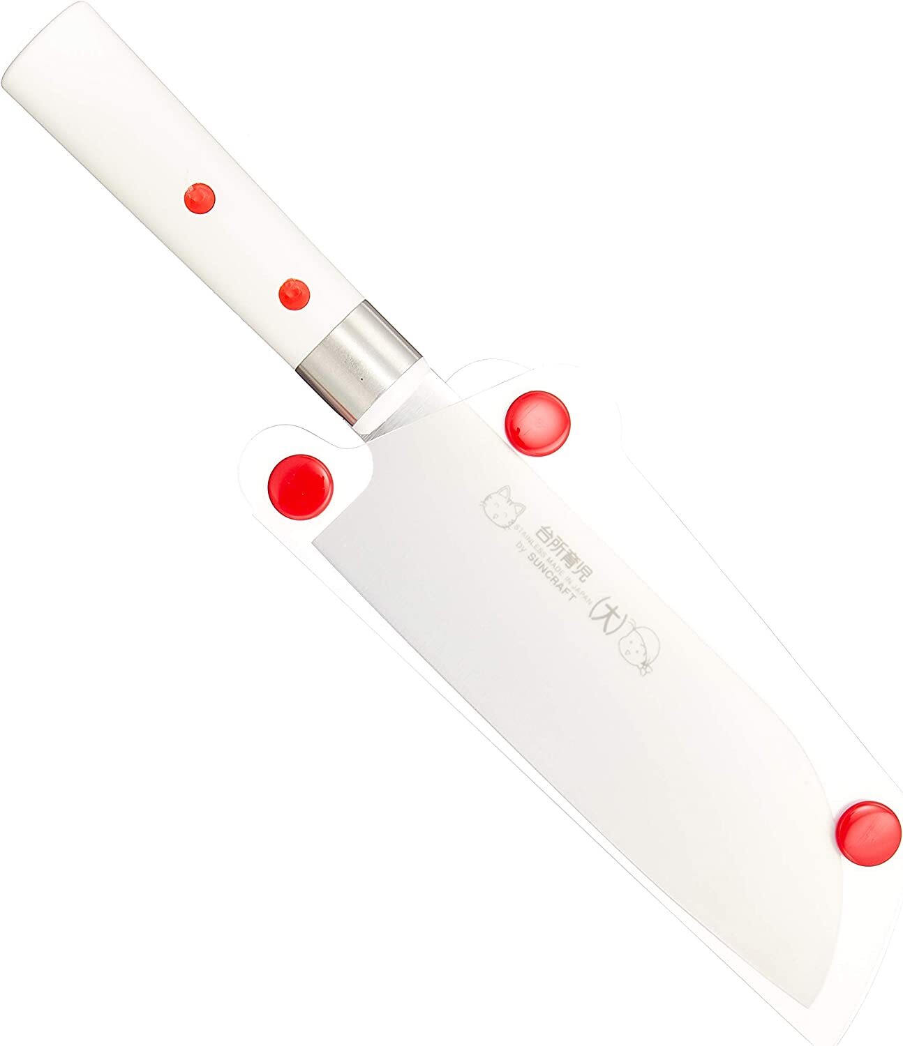 Suncraft Kids Kitchen Knife Large with Cover DI-53 White 23.3 x 4.0 x 1.8 cｍ
