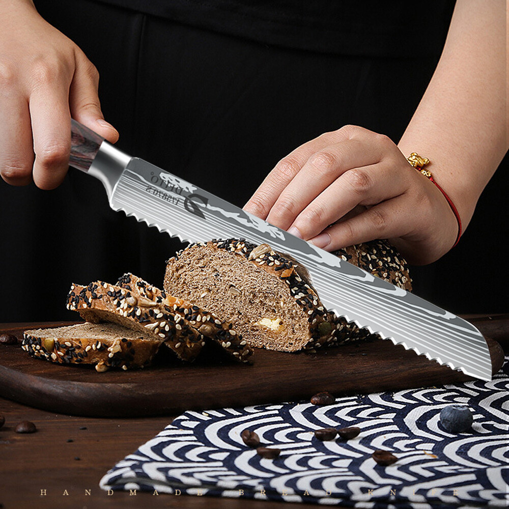 Mdhand Serrated Bread Knife 8 in Sourdough Bread Knife Cutter for Homemade Bread