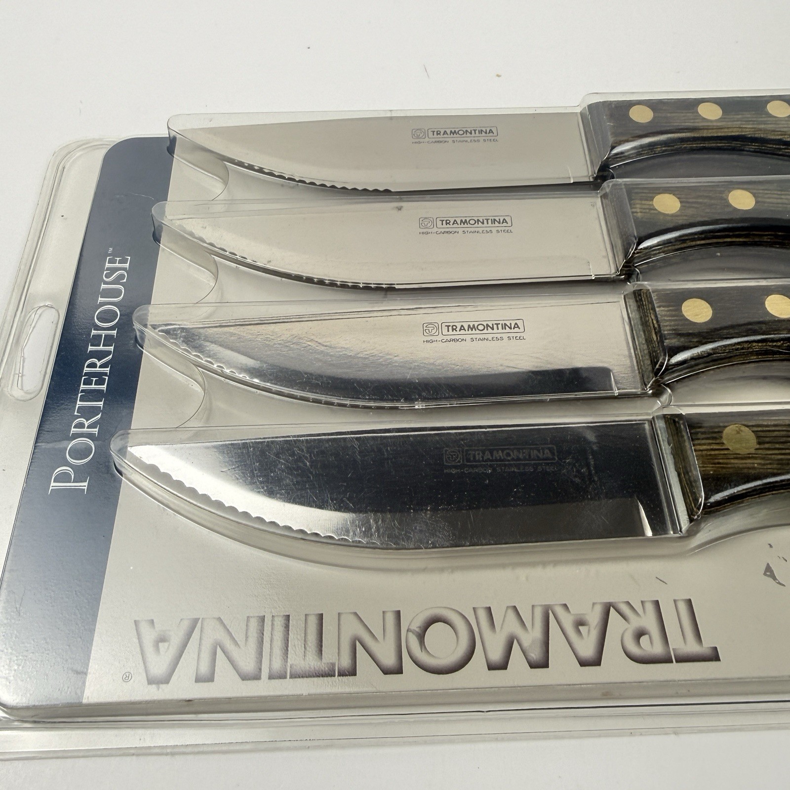 Tramontina Porterhouse Stainless Steel Steak Knife Set 4 Piece Green High Carbon