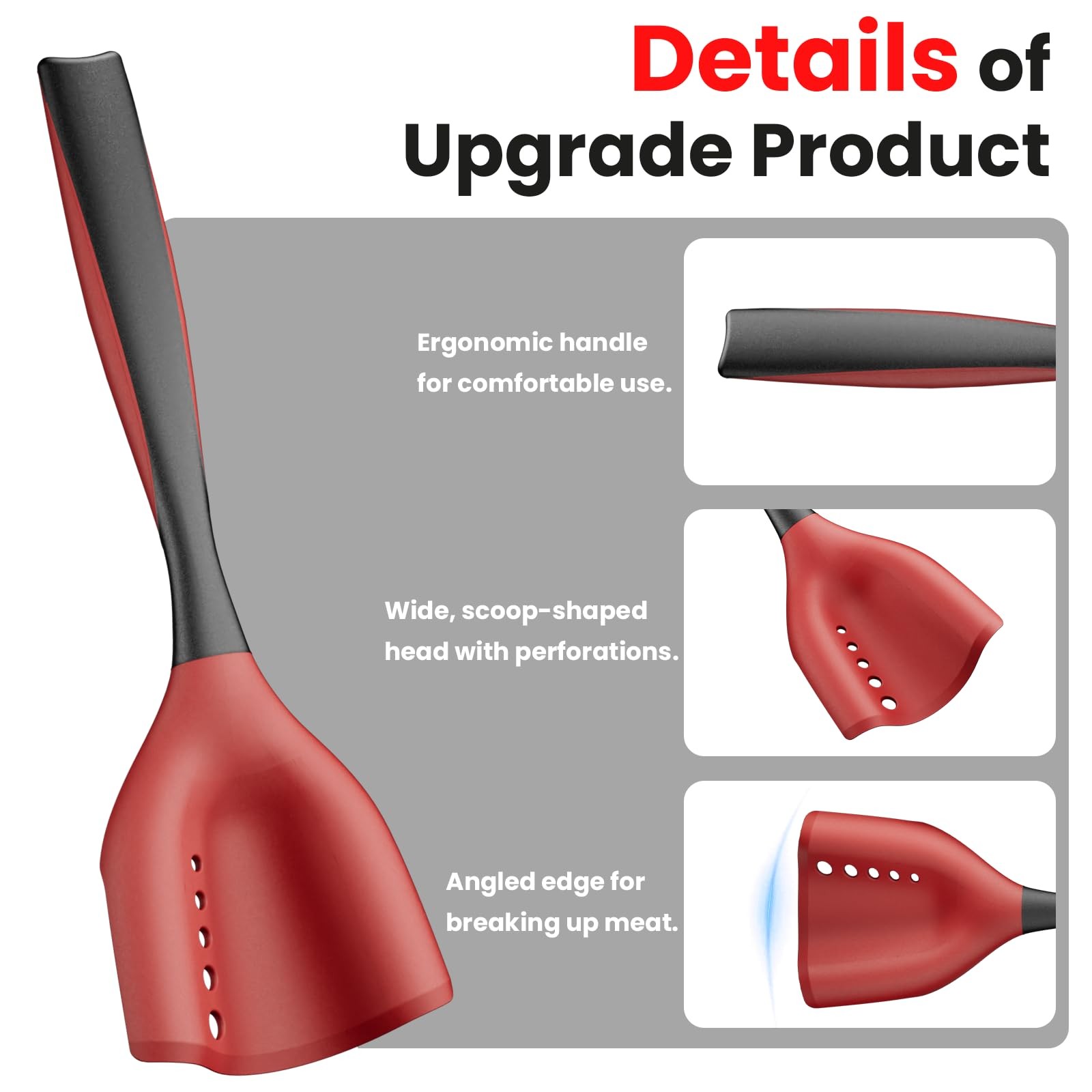 Meat Chopper Spatula Ground Beef Masher- 2Pack Heat Resistant Hamburger Smasher