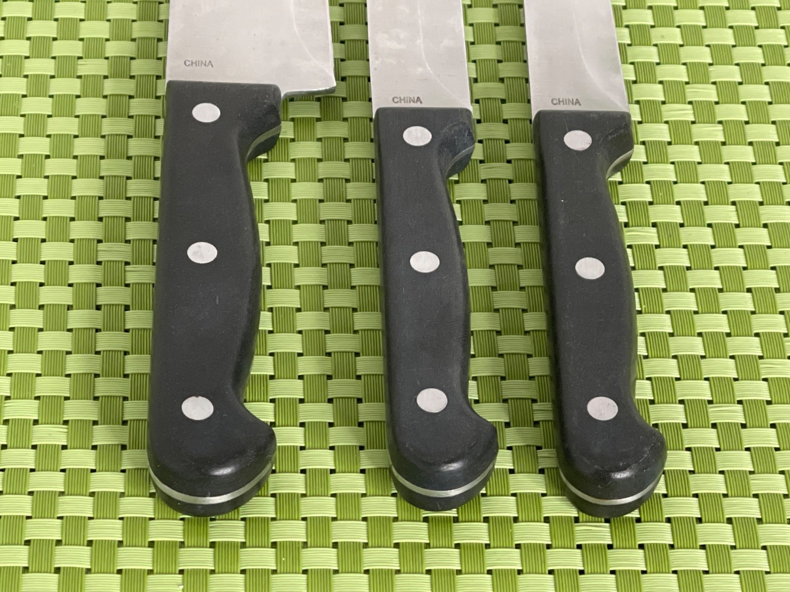 Sabatier PRECISION Stainless Set of 3 Knives Black Handle Full Tang China