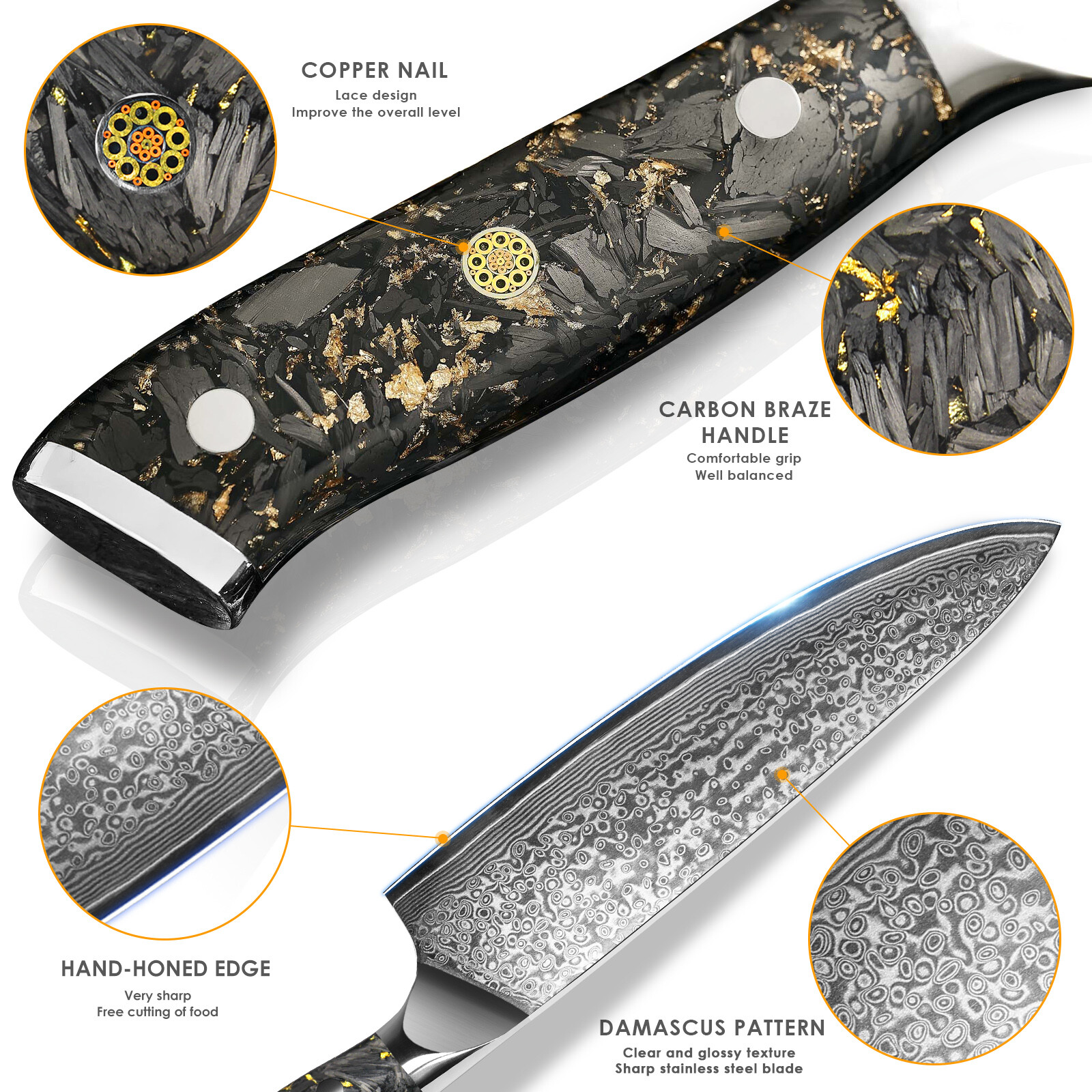 VG-10 Damascus Steel Chef Knife Razor Sharp Kitchen Knife-Gift for Home Cooks