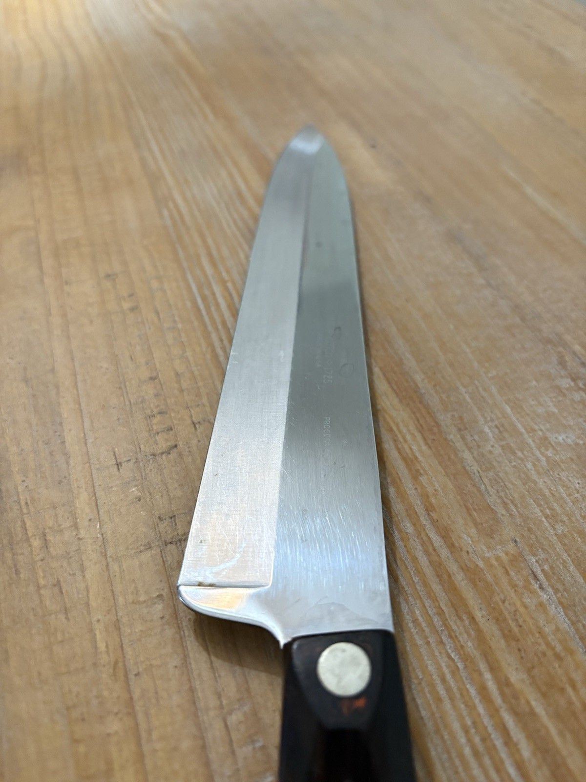 Vintage CUTCO French Chef Knife 1725 Classic Marbled Brown Handle 9” Blade