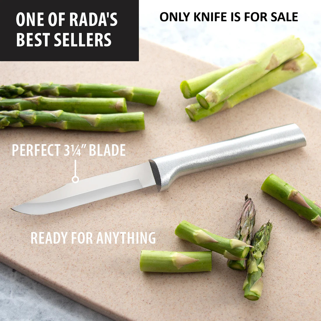 Rada Cutlery Regular Paring Kitchen Knife 3.25″ T420 Steel Blade Aluminum Handle