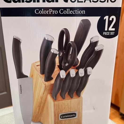 Cuisinart C77SSB-12P Color Pro Stainless Steel Cutlery Knife Block Set – Black