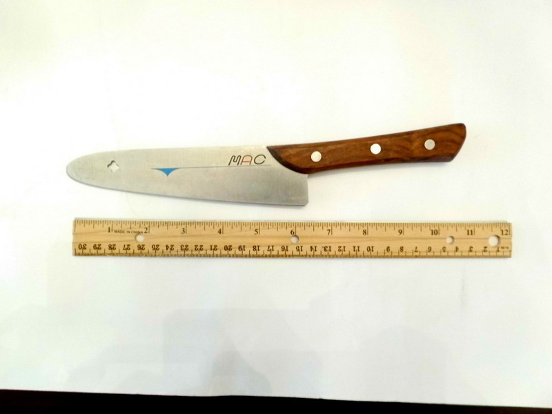 Vtg Set of 3 MAC Japanese Knives Stainless Blades Wood Handles (+ Cleaver/*Read)