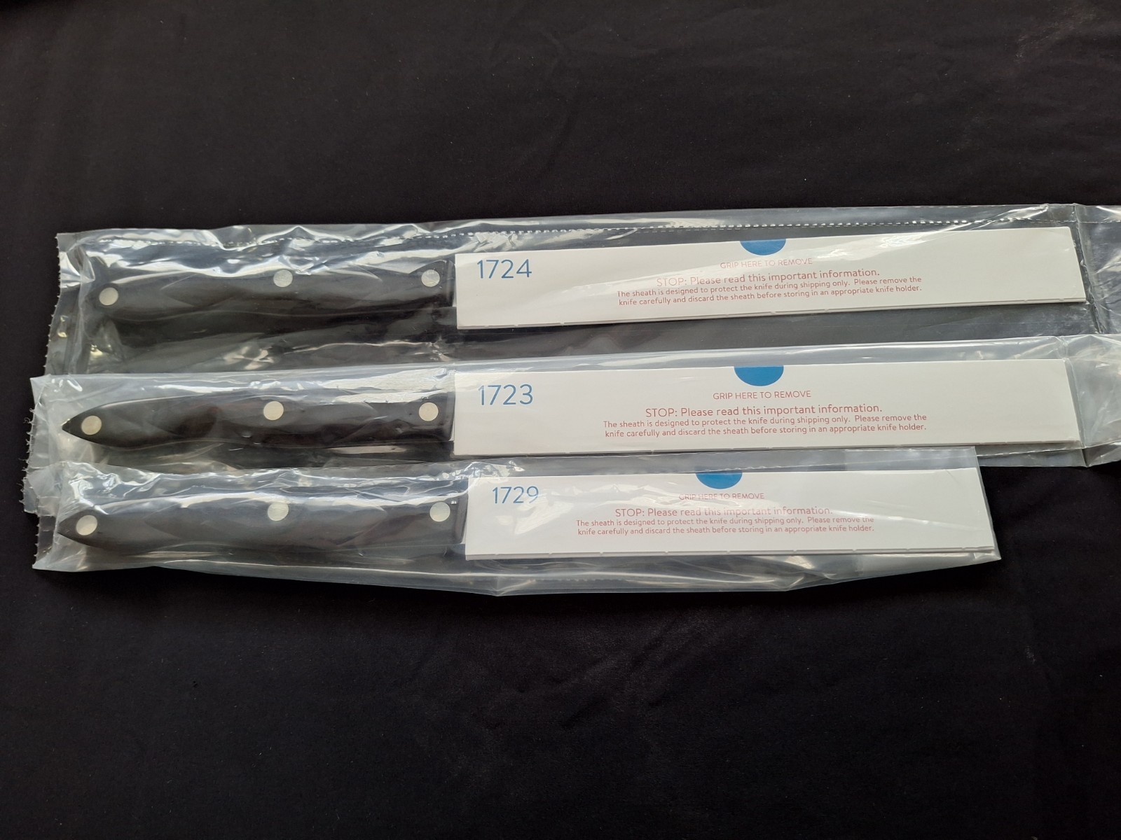 Brand New Sealed Cutco Lot of 3 Knives 1729 1724 1723
