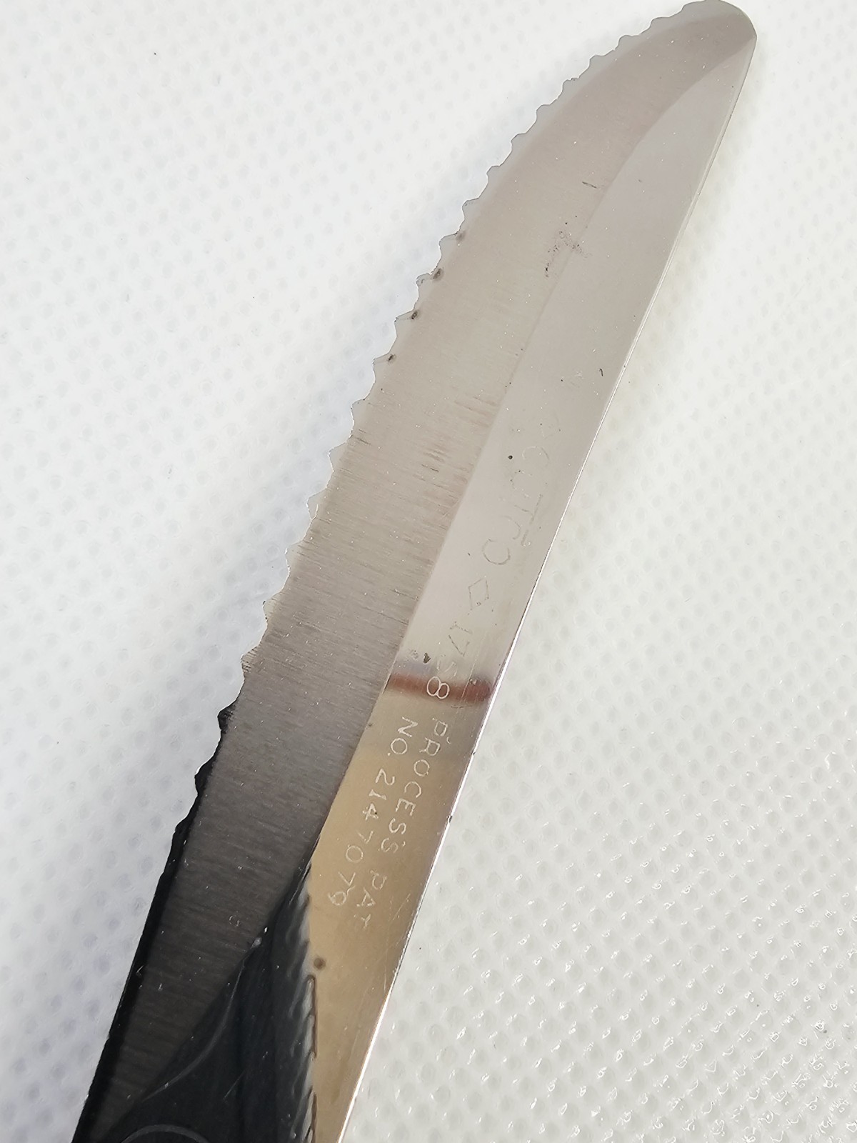 Cutco 1758 / 1759 USA Made Brown Swirl Steak Table Knife 3.5″ Chrome MCM Accent