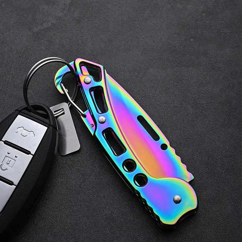 Stainless Steel Folding Kitchen Knife Non Slip Handle Portable Utility Cutter