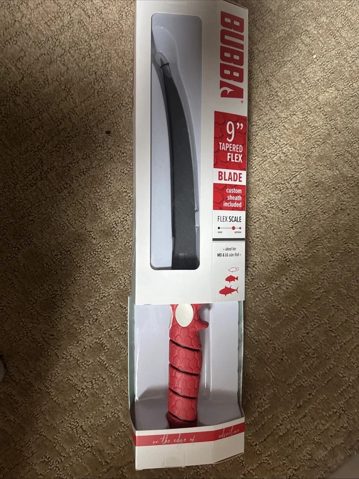 NEW BUBBA 9″ Tapered Flex Fillet Knife BB1-9TF Fixed Blade w/ Sheath Fishing NIB