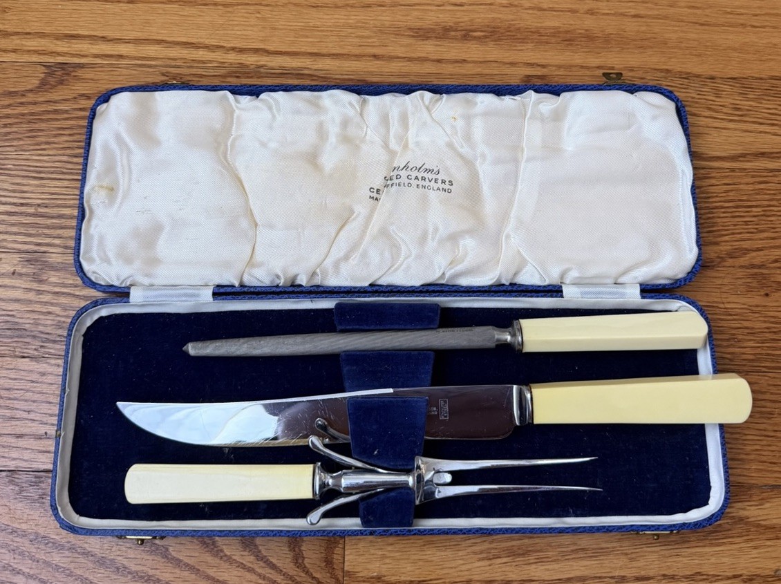 Geo. Wostenholm & Sons Carving Set with Sharpener, Stainless